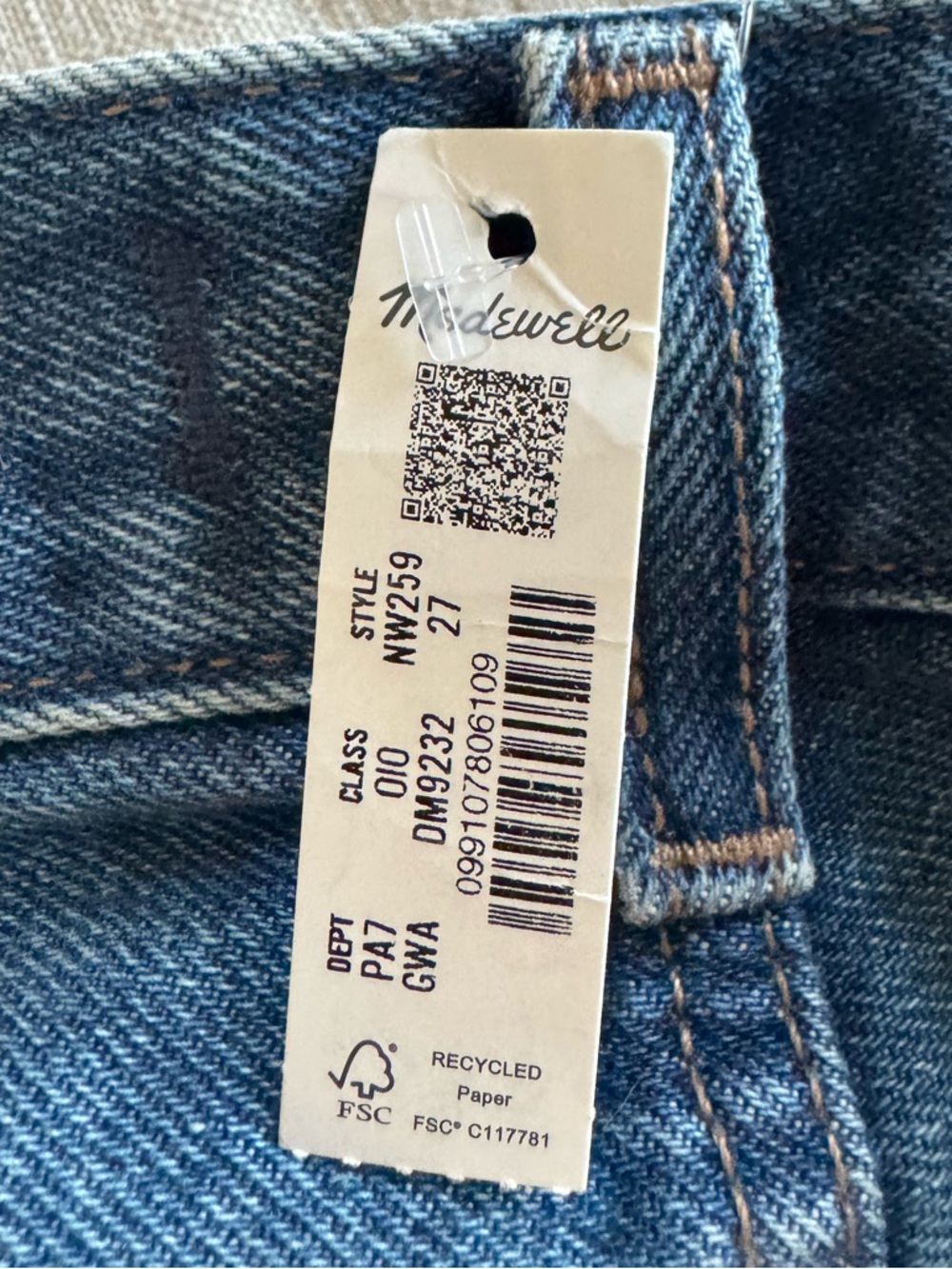 NWT Madewell The Dean Easy Straight Jeans 27 - Picture 9 of 10